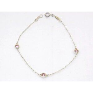 Tiffany pink sapphire bracelet setting Clasp Non original By the Yard silver Co